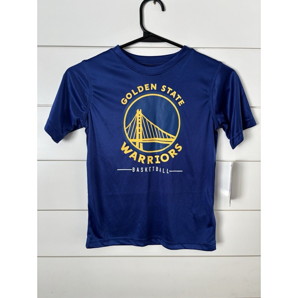 Golden State Warriors NBA Basketball Boys 5/6 Short Sleeve, Blue Rd Description